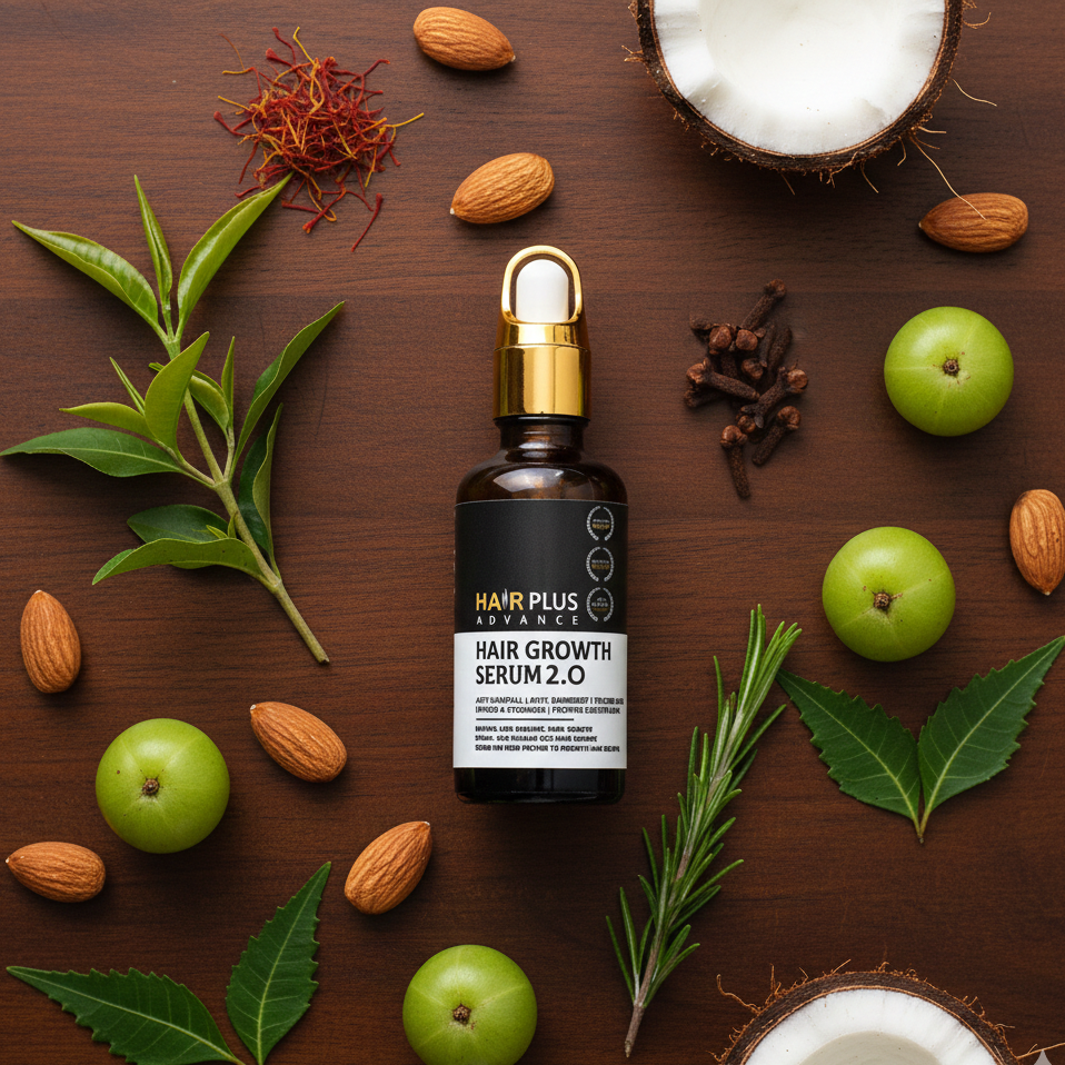 Hair Plus Oil 2.0 Serum – 100% Organic Herbal Formula for Hair Loss Control & Hair Growth